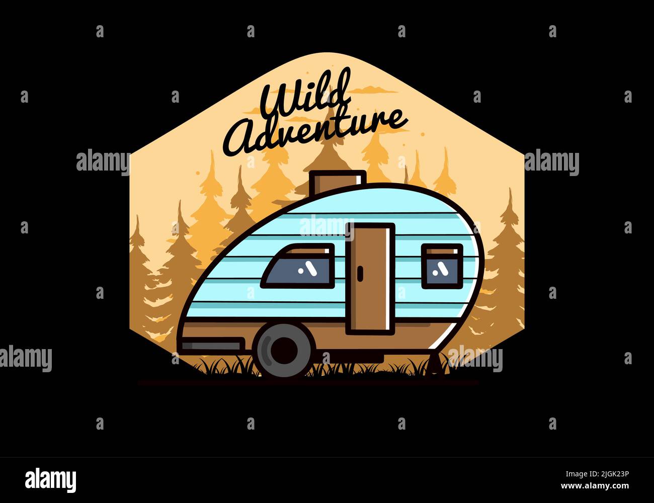 Vintage illustration design of teardrop camper Stock Vector Image & Art ...
