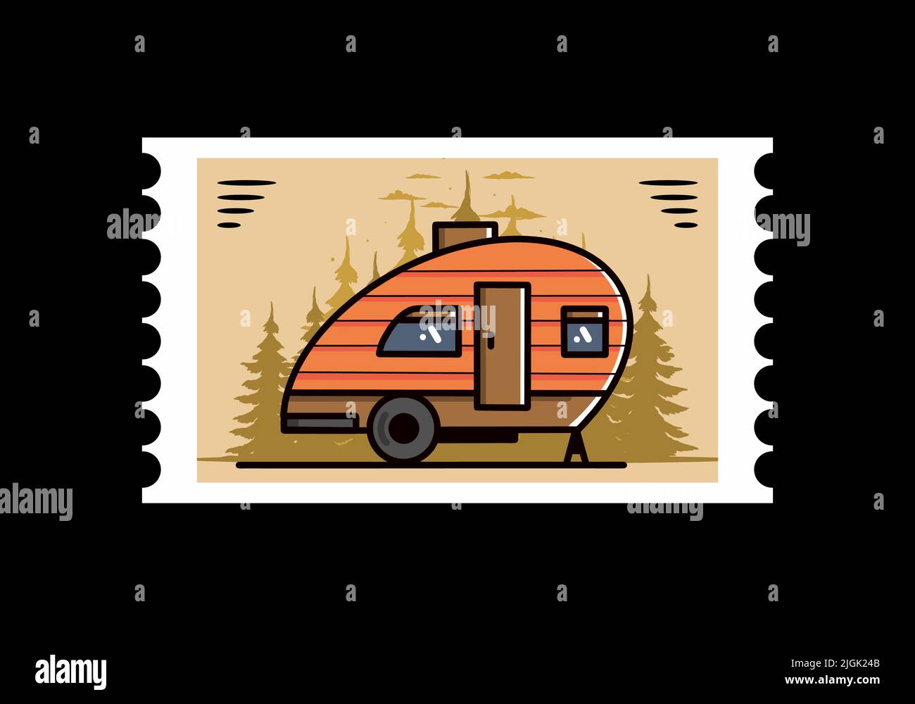 Vintage illustration design of teardrop camper Stock Vector Image & Art ...