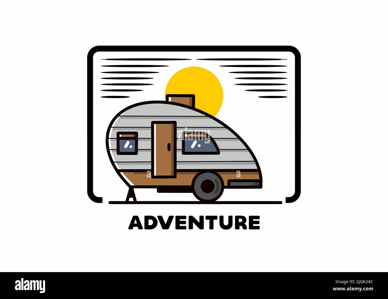 Vintage illustration design of teardrop camper Stock Vector Image & Art ...
