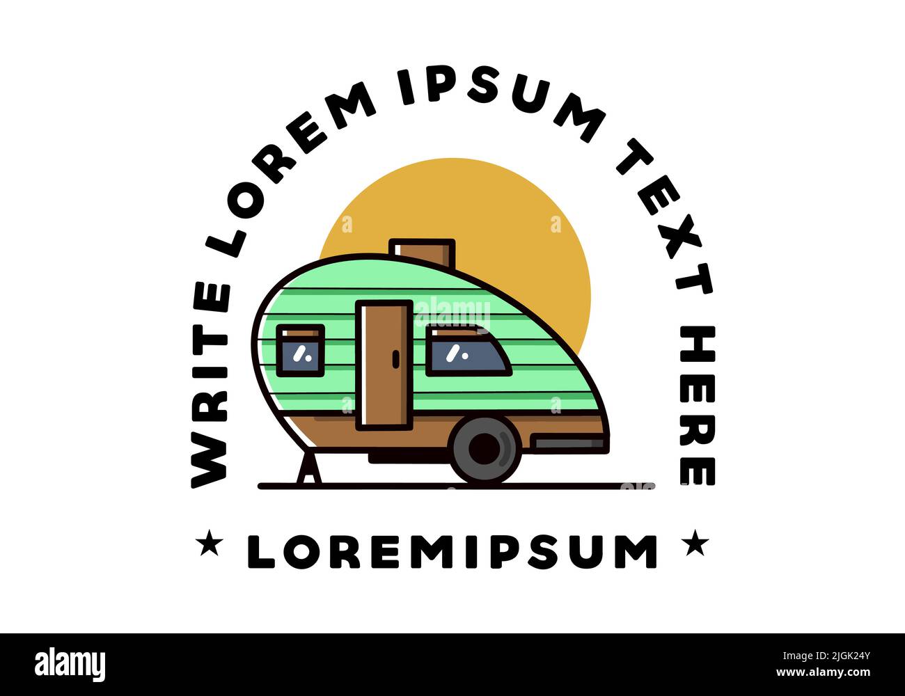 Vintage illustration design of teardrop camper Stock Vector Image & Art ...