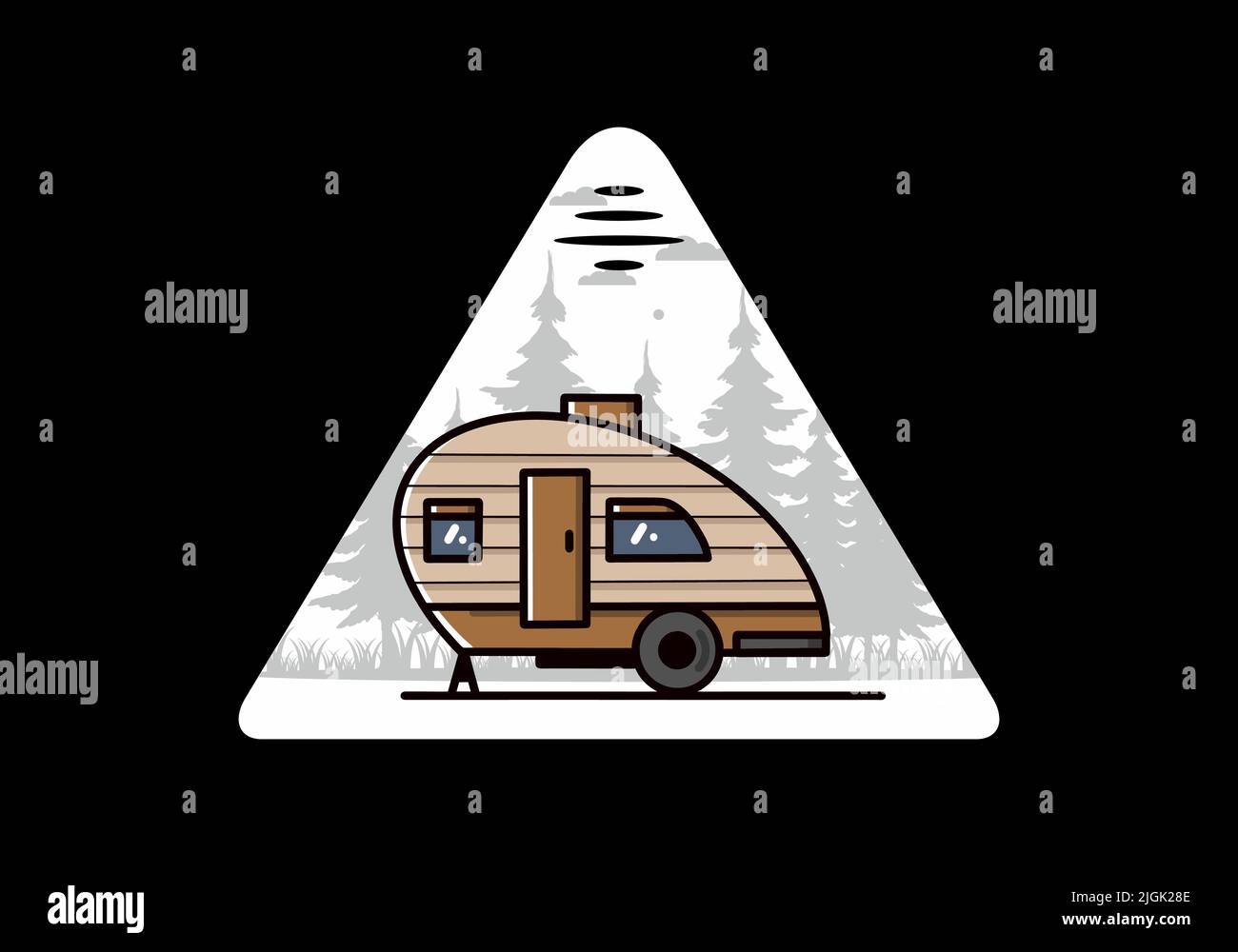 Vintage illustration design of teardrop camper Stock Vector Image & Art ...