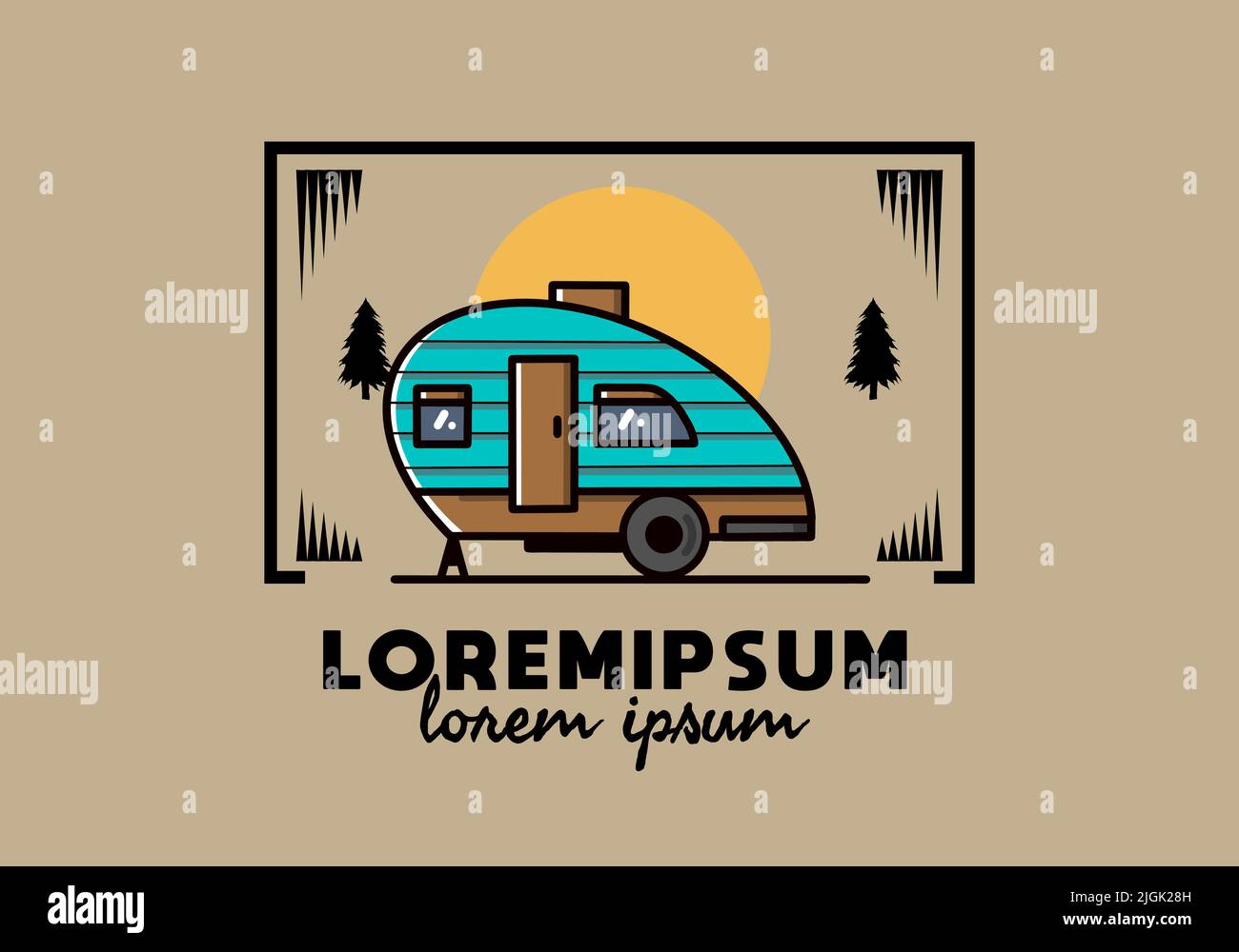 Vintage illustration design of teardrop camper Stock Vector Image & Art ...
