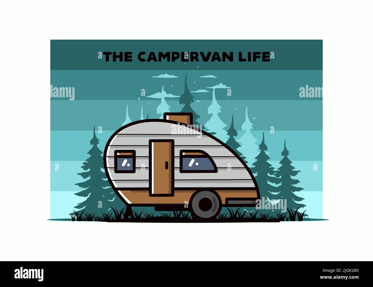 Vintage illustration design of teardrop camper Stock Vector Image & Art ...