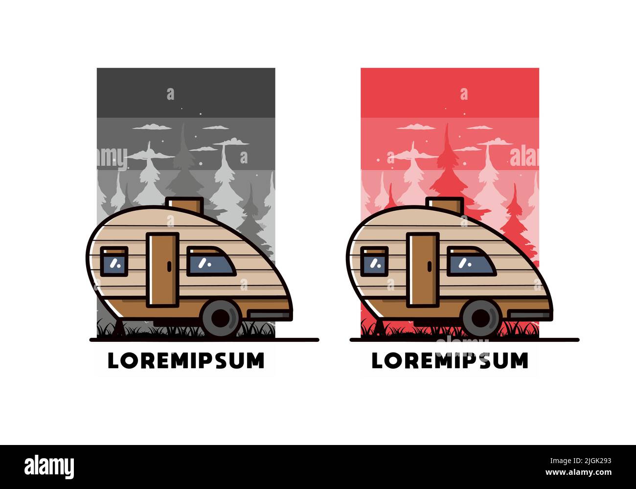 Vintage illustration design of teardrop camper Stock Vector Image & Art ...