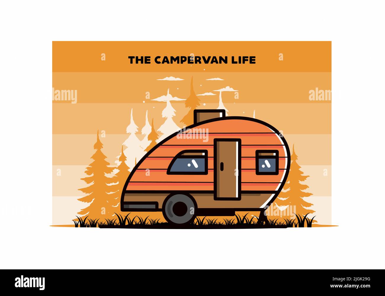 Vintage illustration design of teardrop camper Stock Vector Image & Art ...