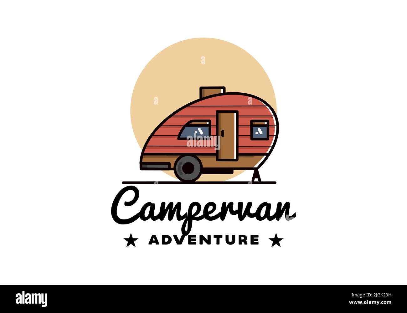 Vintage illustration design of teardrop camper Stock Vector Image & Art ...