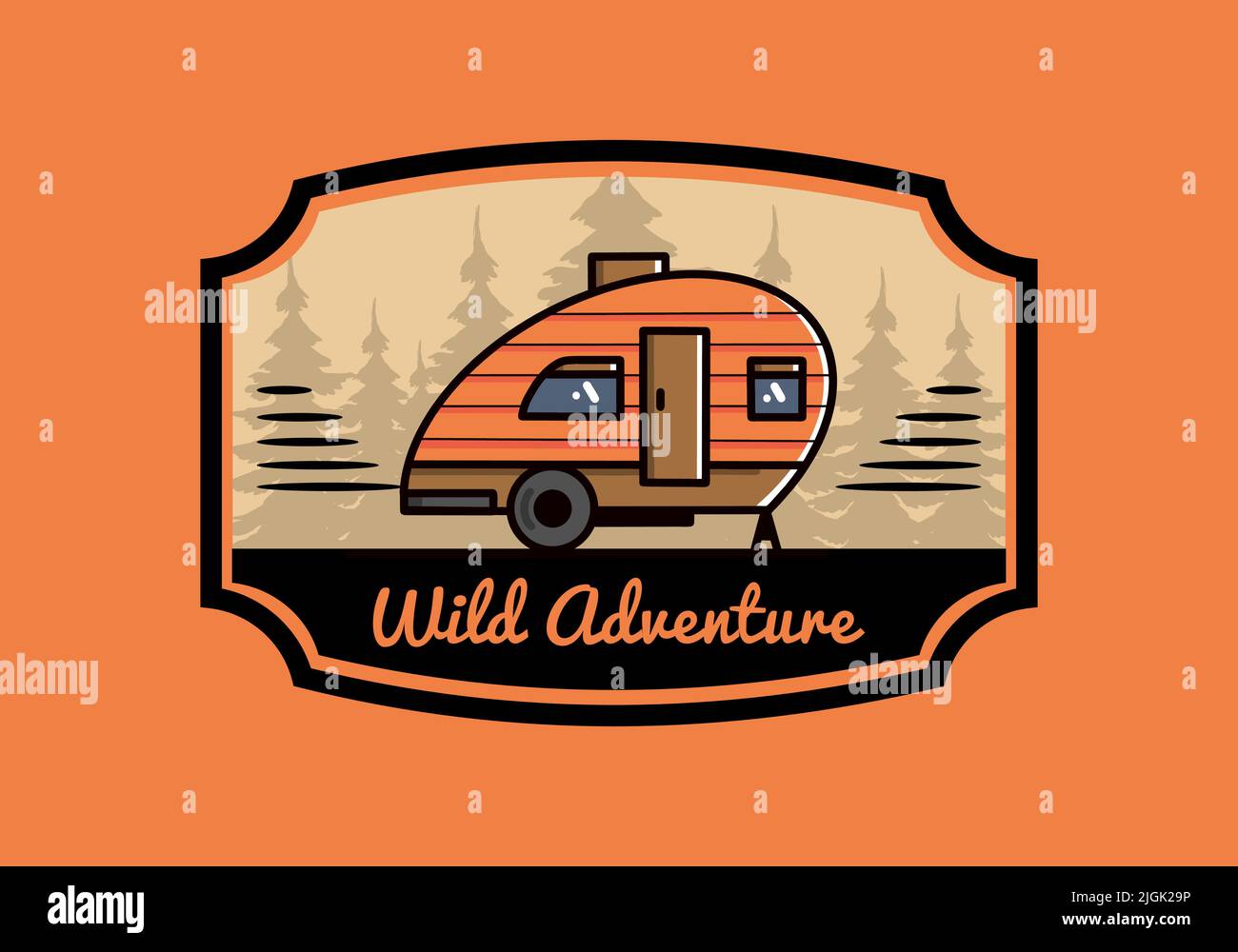 Vintage illustration design of teardrop camper Stock Vector Image & Art ...