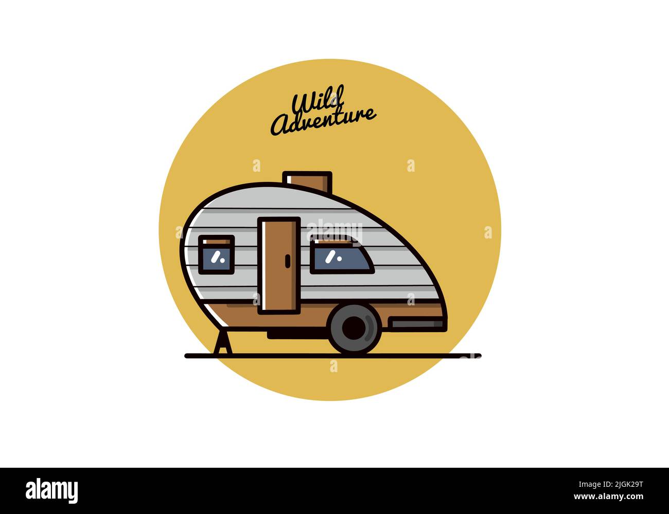 Vintage illustration design of teardrop camper Stock Vector Image & Art ...