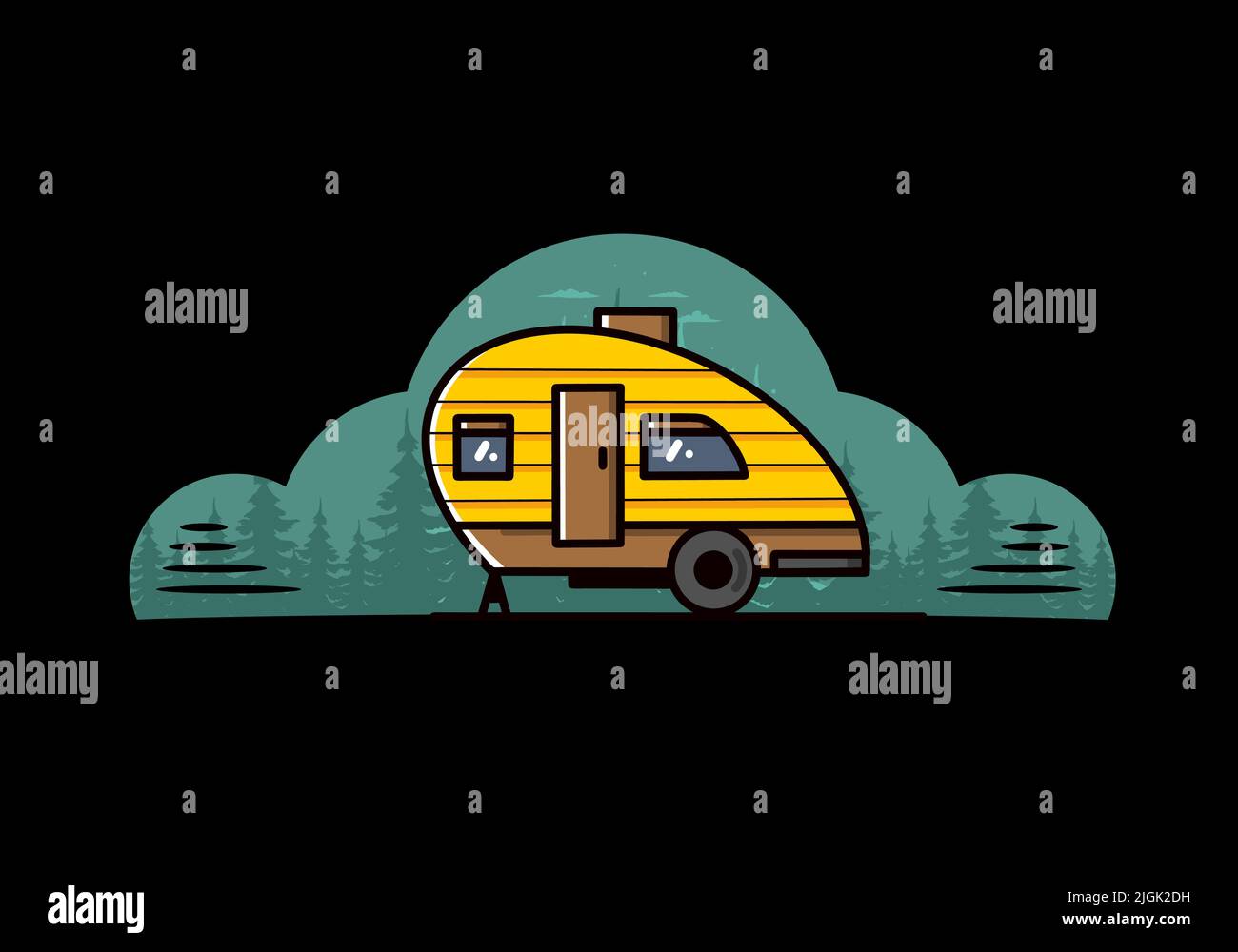 Vintage illustration design of teardrop camper Stock Vector Image & Art ...