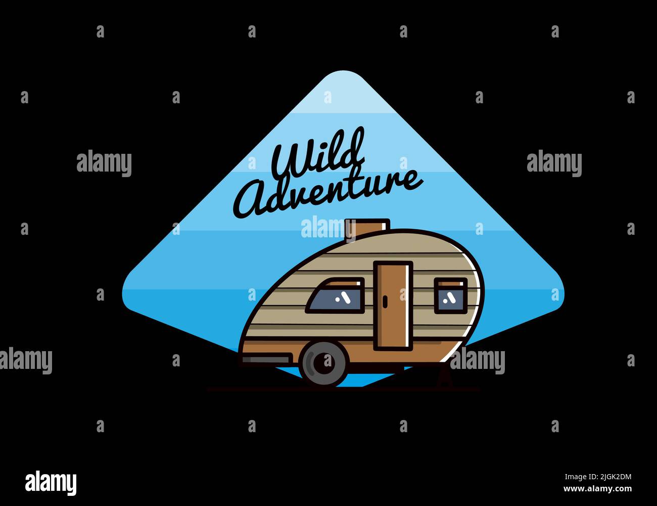 Vintage illustration design of teardrop camper Stock Vector Image & Art ...