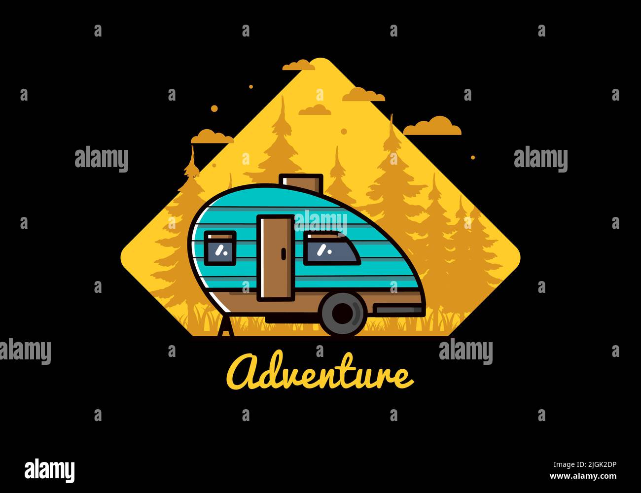 Vintage illustration design of teardrop camper Stock Vector Image & Art ...