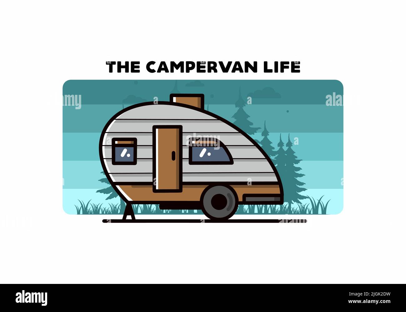 Vintage illustration design of teardrop camper Stock Vector Image & Art ...
