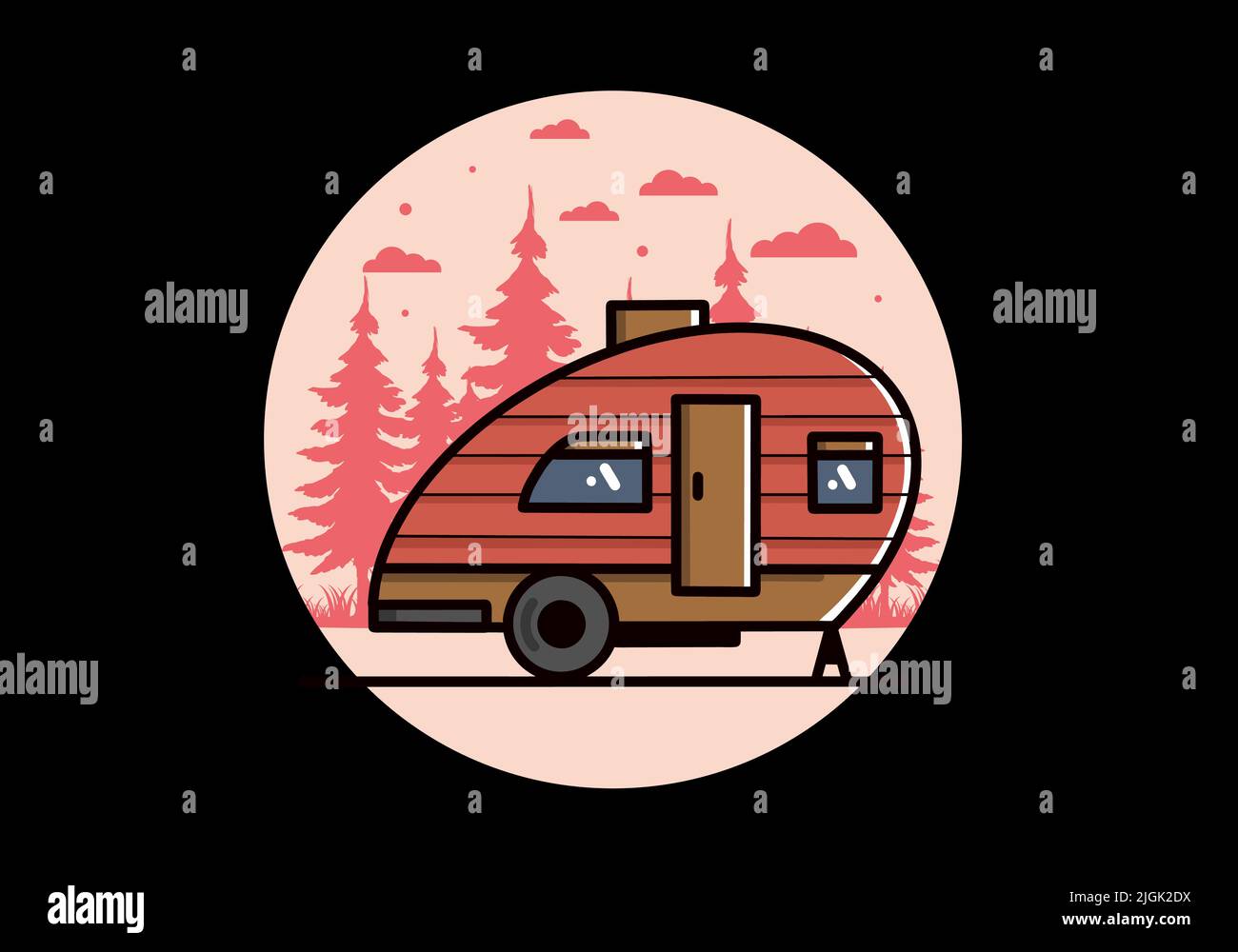 Vintage illustration design of teardrop camper Stock Vector Image & Art ...