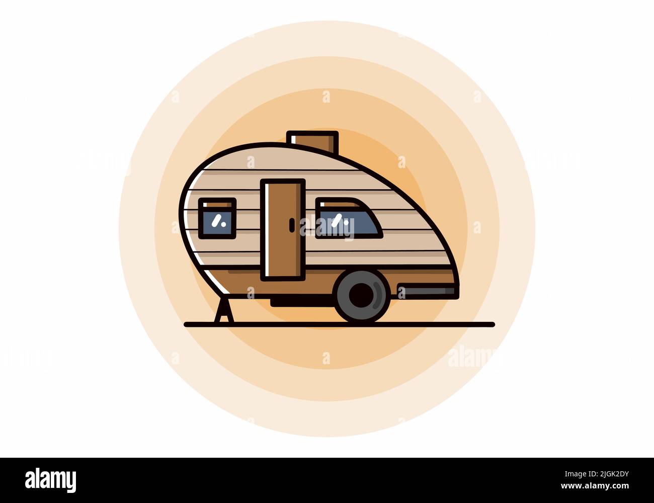 Vintage illustration design of teardrop camper Stock Vector Image & Art ...