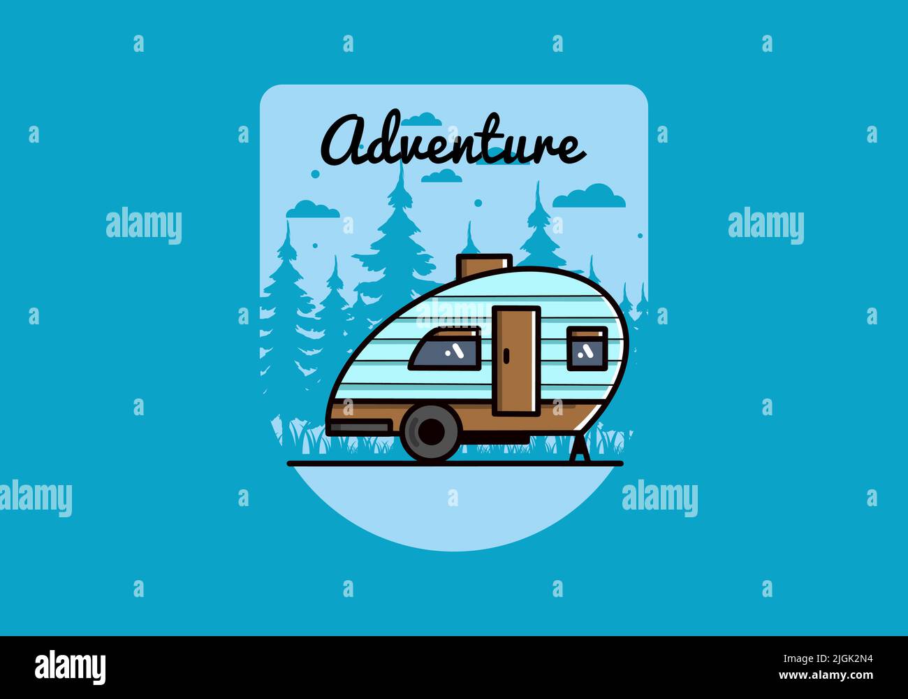Vintage illustration design of teardrop camper Stock Vector Image & Art ...