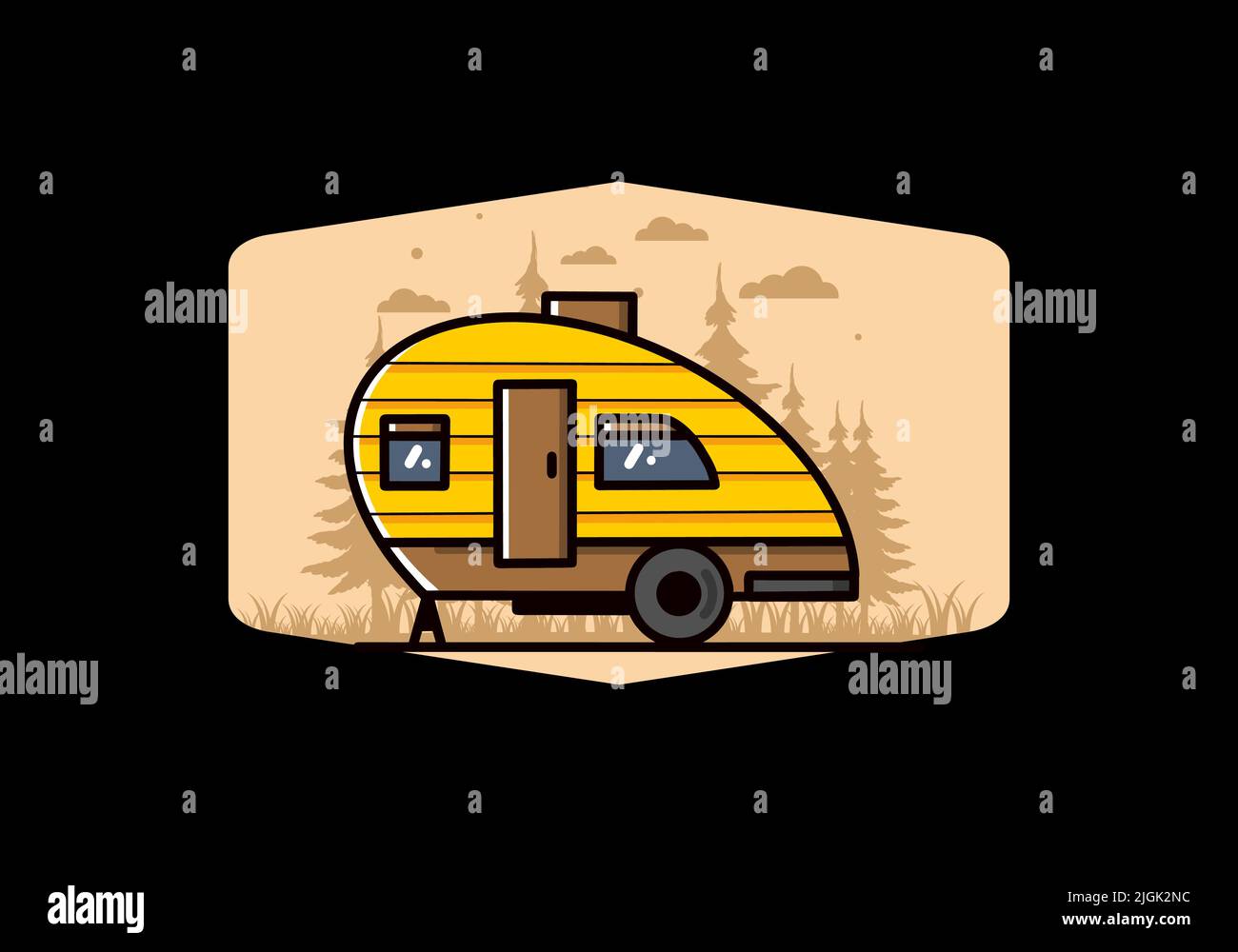 Vintage illustration design of teardrop camper Stock Vector Image & Art ...