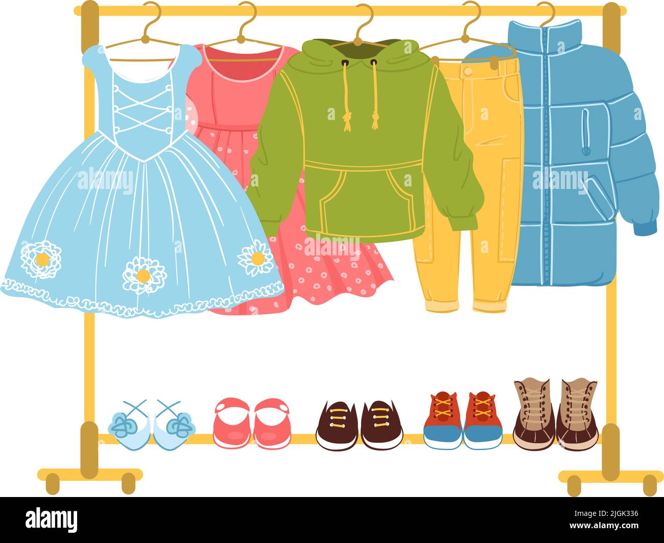 Girl clothes rack. Kid fashion store icon Stock Vector Image & Art Alamy