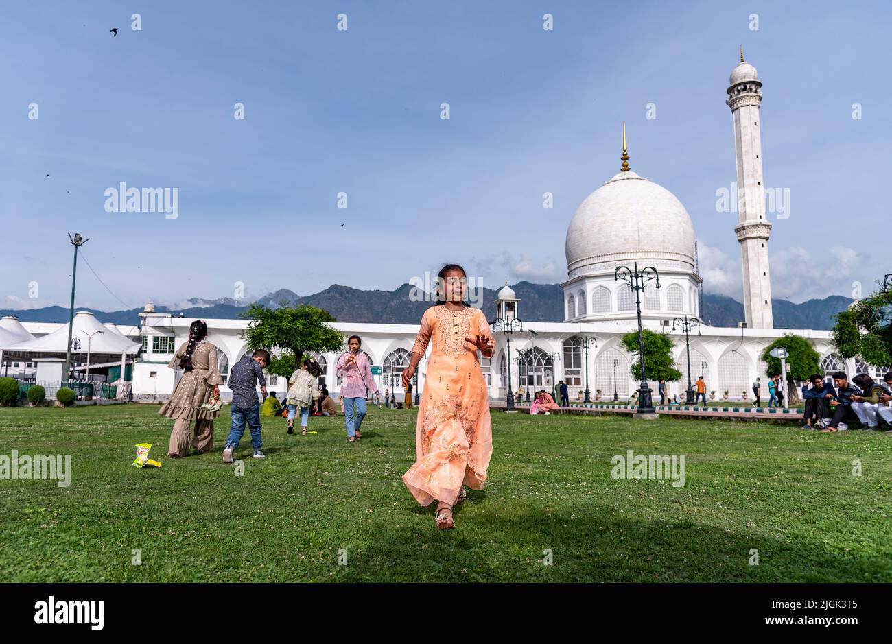Srinagar, India. 3rd May, 2022. Children play in the vicinity of ...