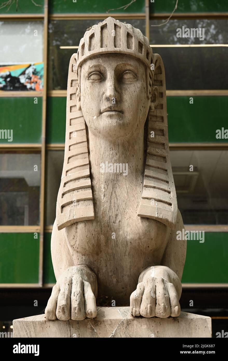 Sphinx statue in the old town of Palma de Mallorca Stock Photo