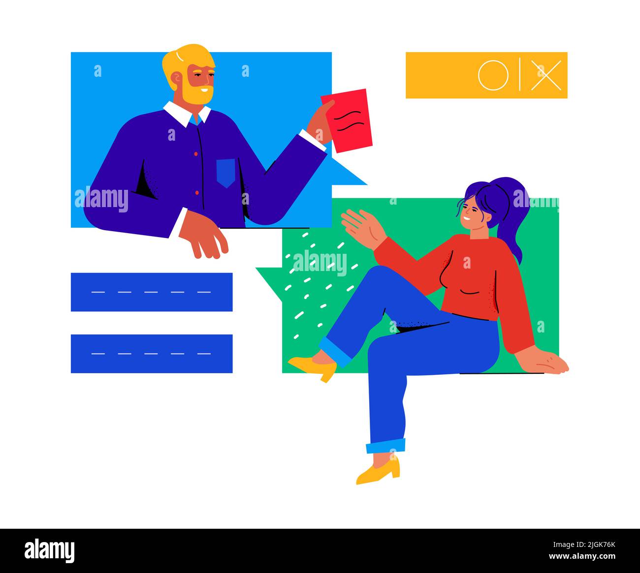 Remote communication - modern colorful flat design style illustration ...
