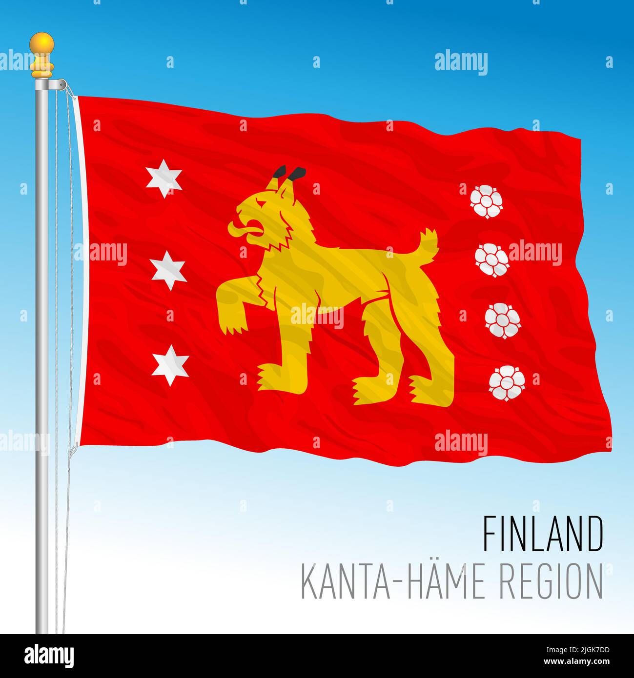 Kanta-Hame regional flag, Republic of Finland, EU, vector illustration Stock Vector