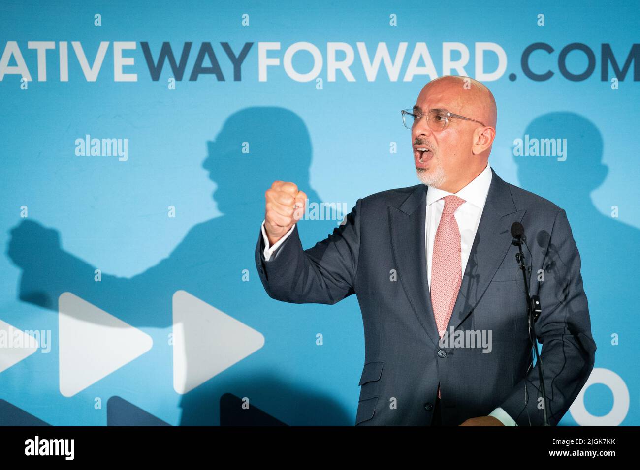 Chancellor of the Exchequer Nadhim Zahawi, one of the candidates for Conservative Party leader and Prime Minister, attending the Conservative Way Forward Relaunch at the Churchill War Rooms, central London. Picture date: Monday July 11, 2022. Stock Photo