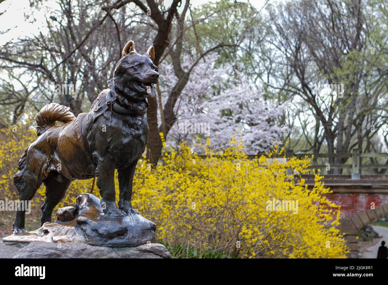 Famous dog statue in Central Park Stock Photo