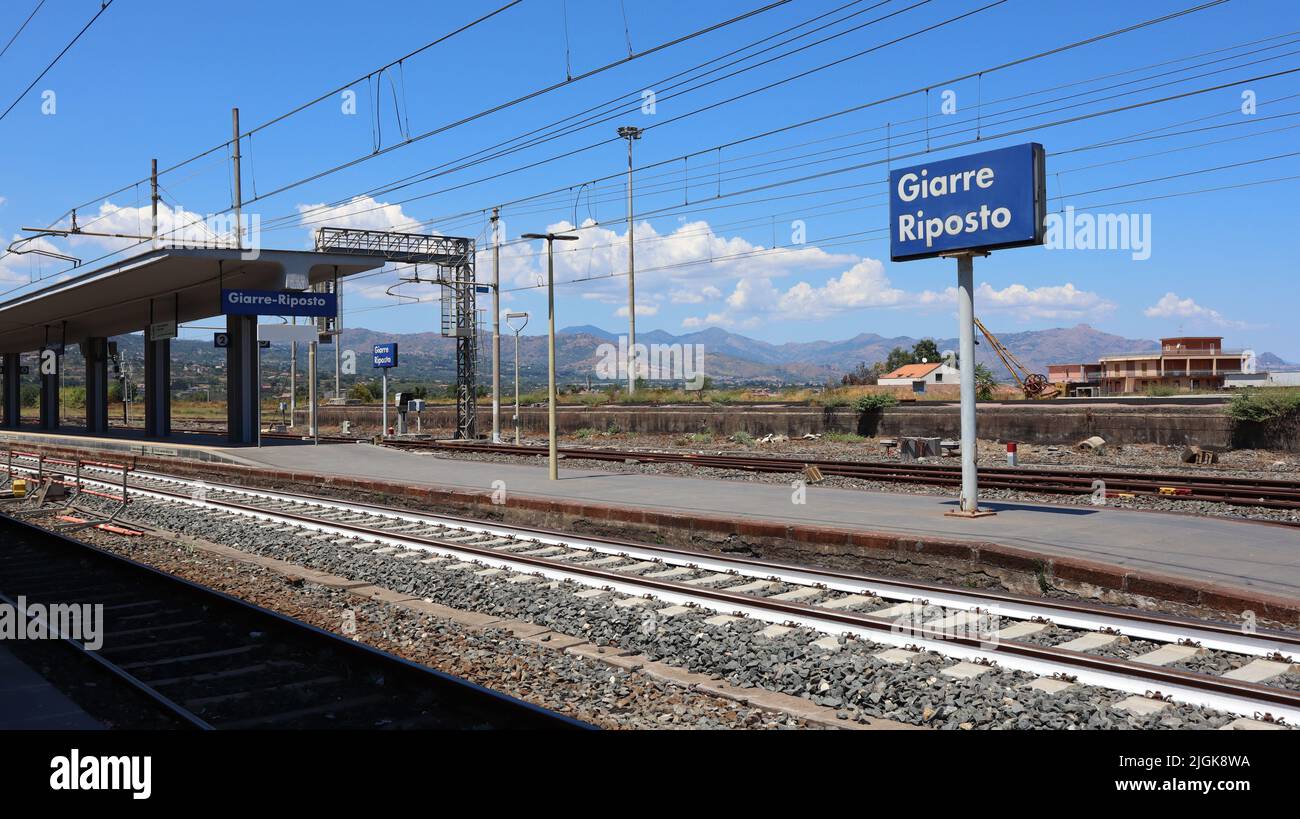 Giarre-Riposto, Sicily (Italy): Giarre-Riposto Rail Station Stock Photo