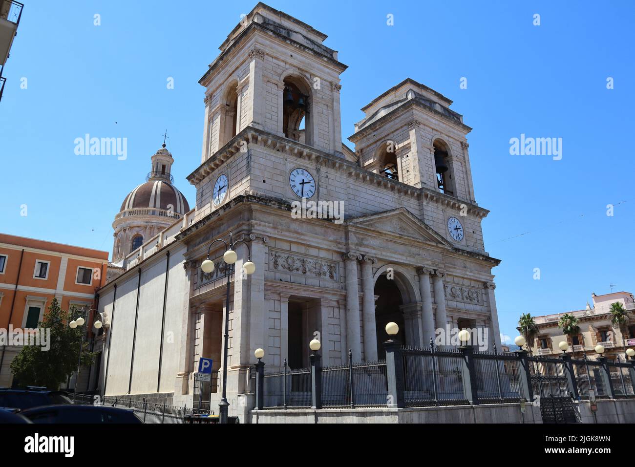Giarre, Sicily (Italy): Mother Church of S. Isidoro Agricola, catholic church Stock Photo