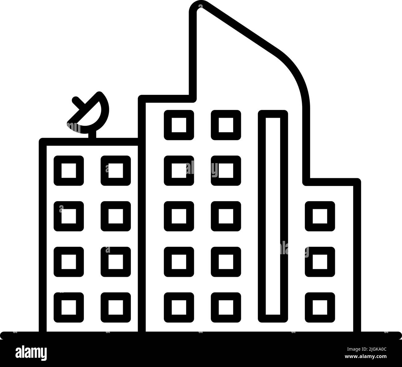 building icon. Simple thin line, outline vector of Buildings icons for ...