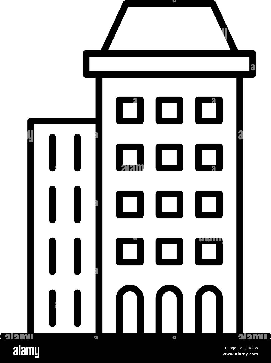 building icon. Simple thin line, outline vector of Buildings icons for ...