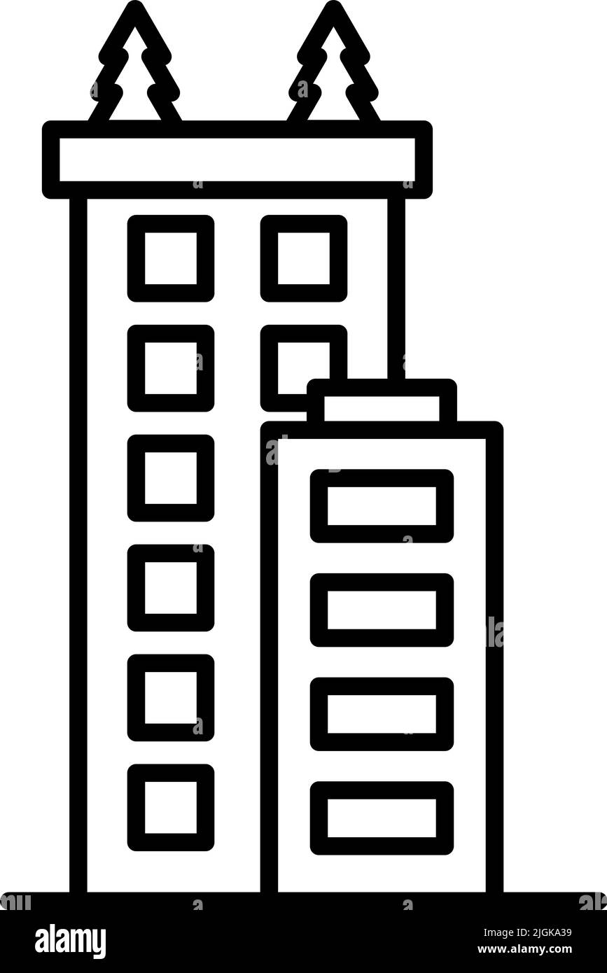 building icon. Simple thin line, outline vector of Buildings icons for ...