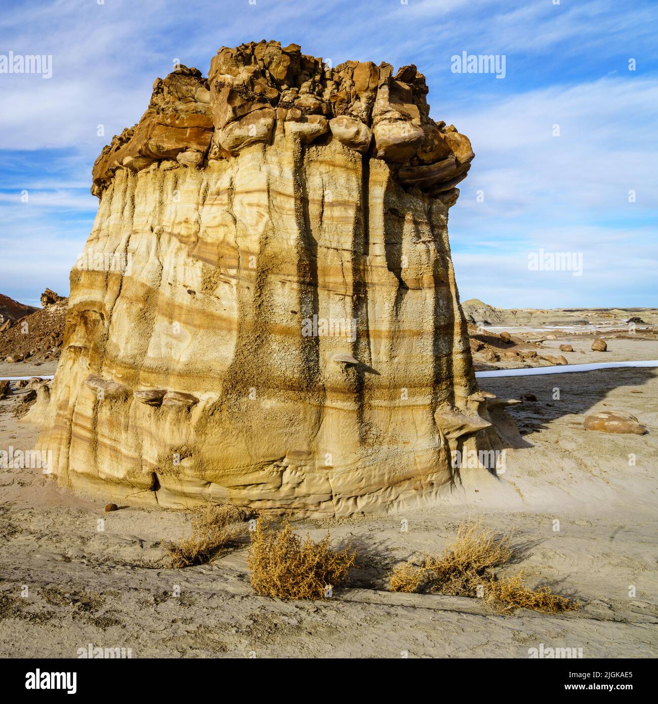 Rock frormation in Bisti De-Na-Zin Wilderness area in New Mexico Stock Photo