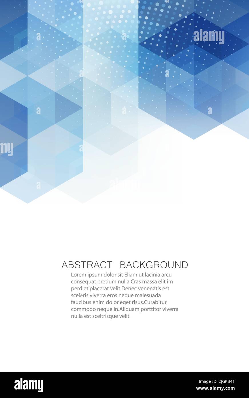 Vector background blue transparent hexagons and triangles. Geometric hexagon design. Stock Vector