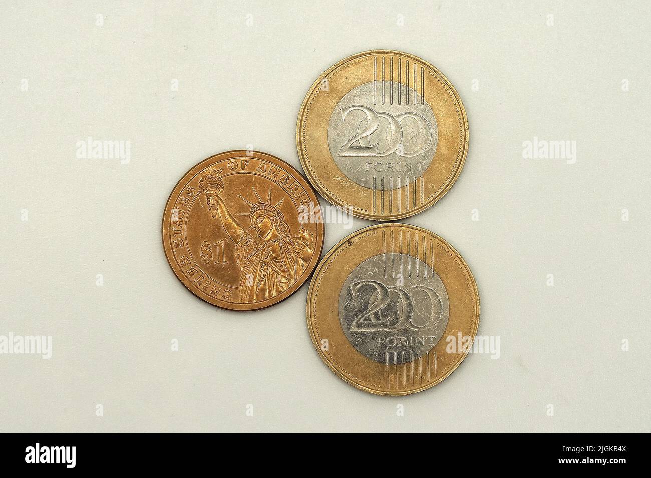1 US dollar 400 HUF inflation 2022 One dollar coin United States dollar USD USA Hungarian forint HUF Hungary European Union Stock Photo Alamy