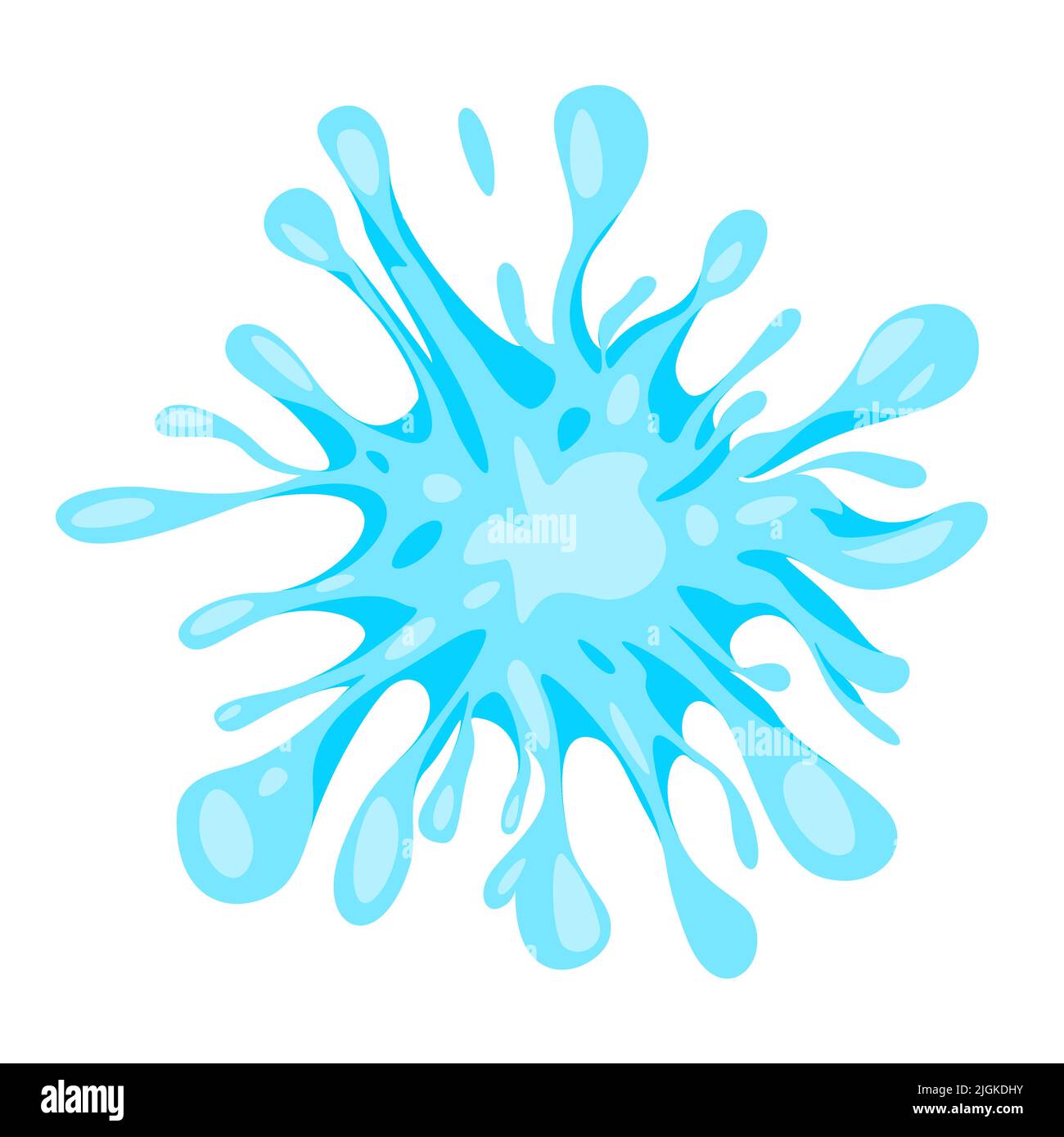 Water splat liquid splash shape blue color wet illustration Stock Vector