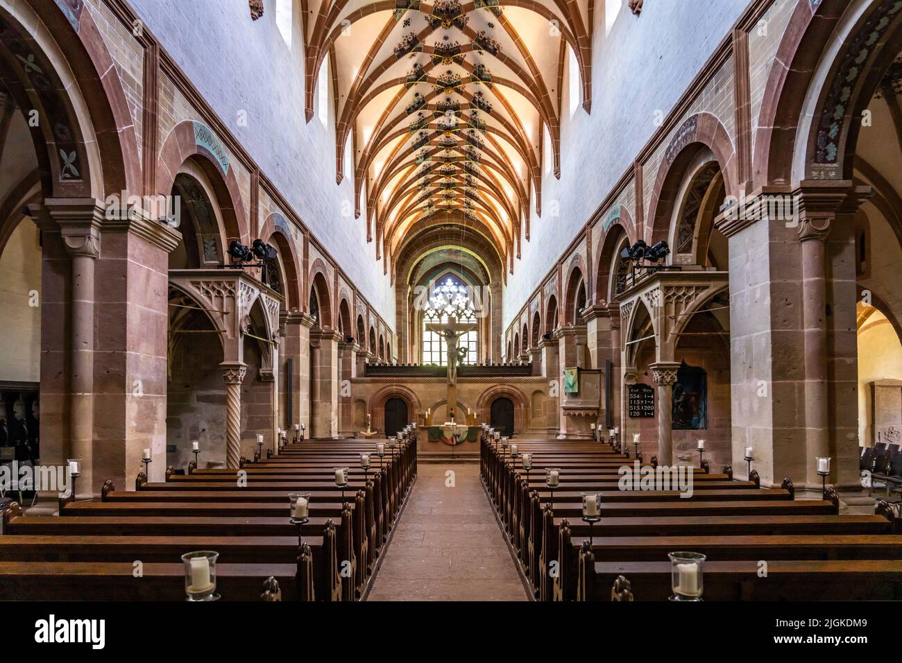 Innenraum der Klosterkirche, Kloster Maulbronn, Maulbronn, Baden-Württemberg, Deutschland |  Maulbronn Monastery Abbey church interior, Maulbronn, Bad Stock Photo