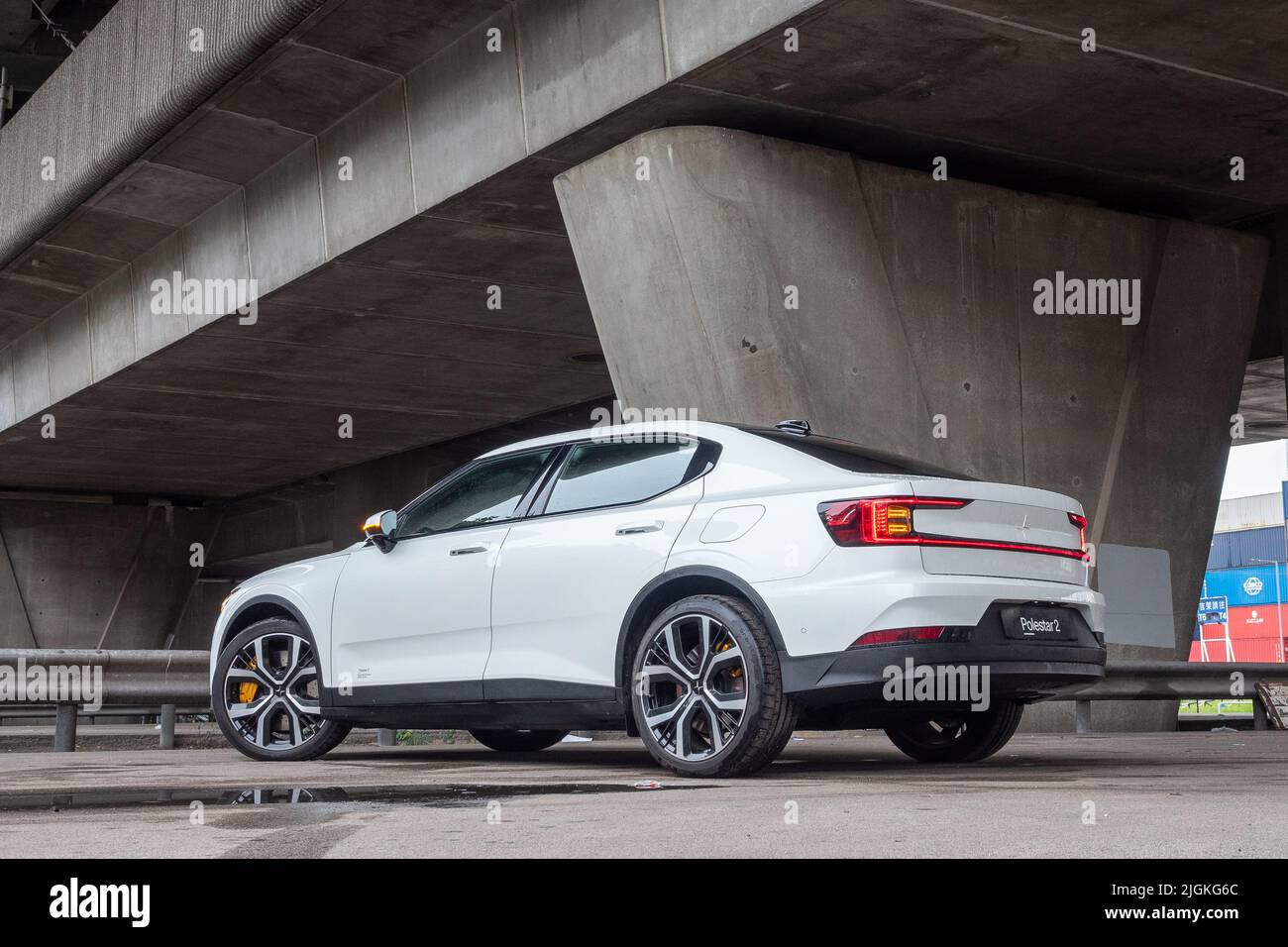 Hong Kong, China May 16 , 2022 : Polestar2 2022 Test Drive Day May 16 2022 in Hong Kong. Stock Photo