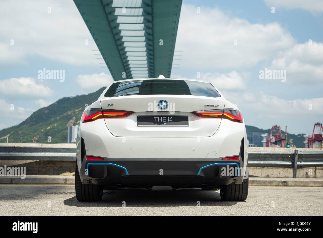 Hong Kong, China May 16 , 2022 : BMW i4 2022 Test Drive Day May 16 2022 in Hong Kong. Stock Photo