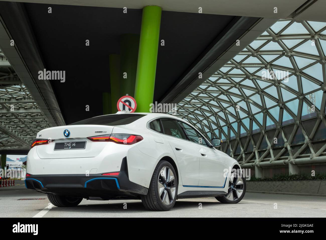 Hong Kong, China May 16 , 2022 : BMW i4 2022 Test Drive Day May 16 2022 in Hong Kong. Stock Photo