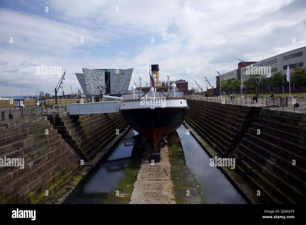 SS Nomadic at Belfast's Titanic Quarter Stock Photo