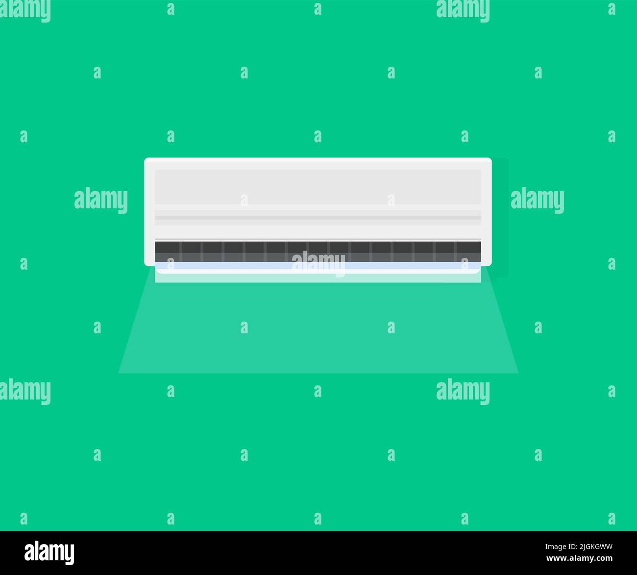 Air conditioner, split system for climate control with cold wind flows logo design. Air