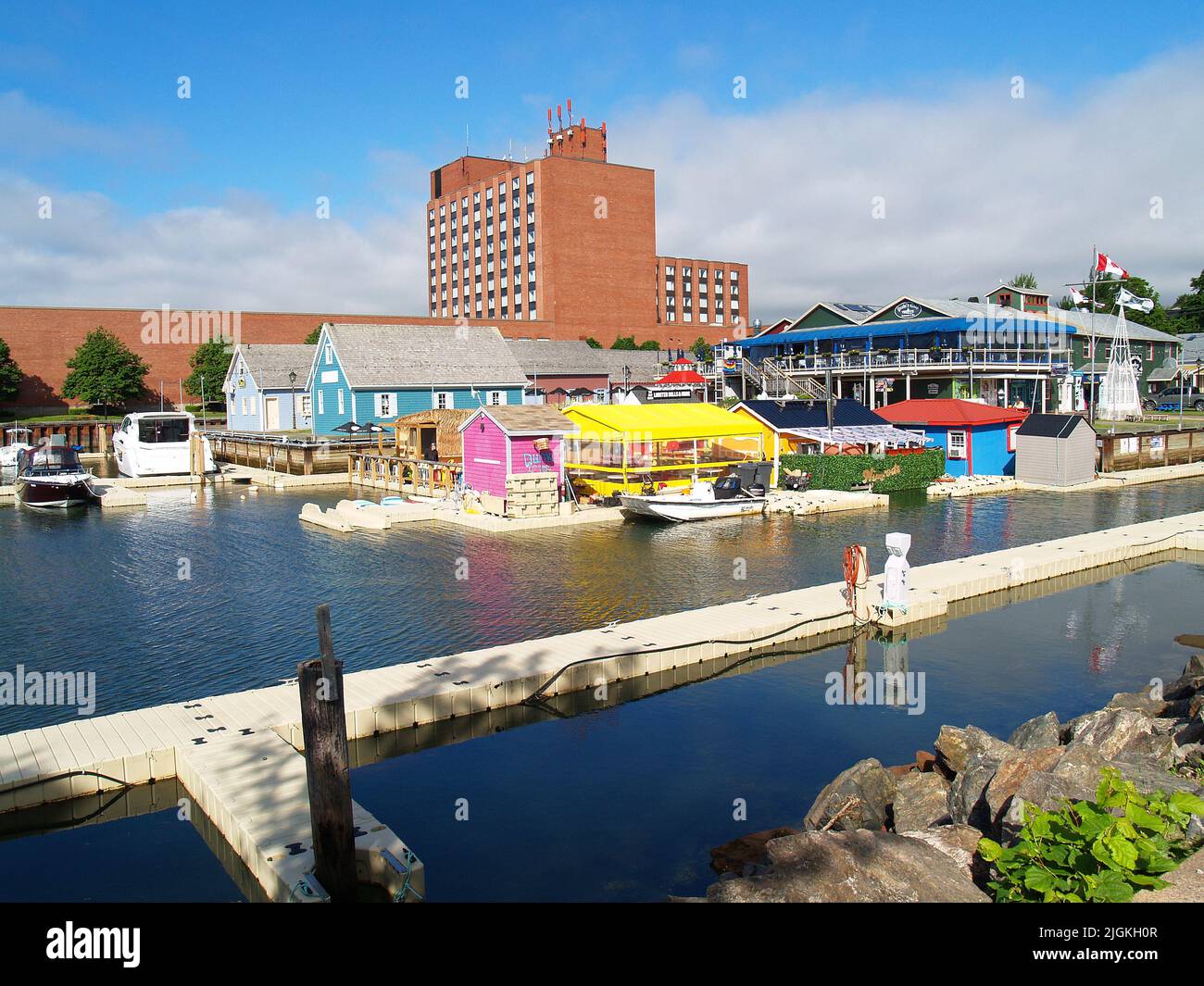 Peake's Quay and Wharf from Confederation Landing Park, Charlottetown, PEI Stock Photo