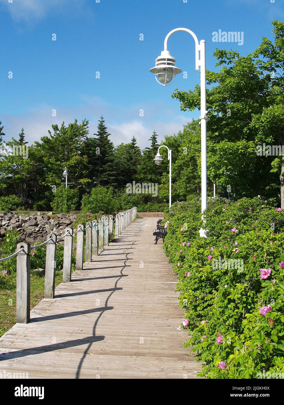 Boardwalk along Confederation Landing Park, Charlottetown, PEI Stock