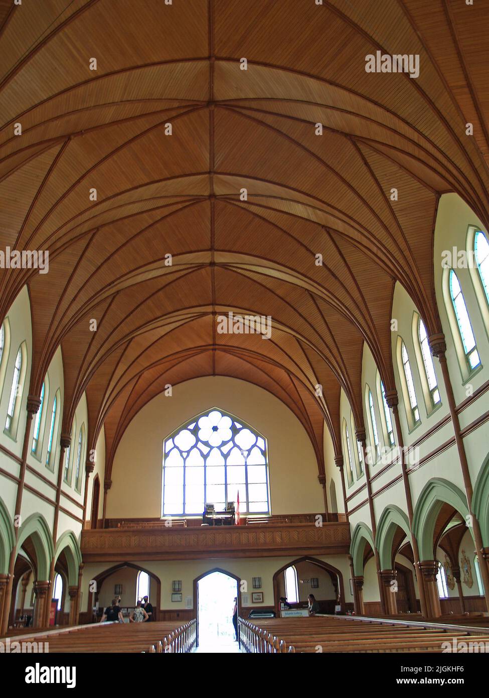 Interior rib vaulting of Historic St.Mary's Church, Indian River, PEI