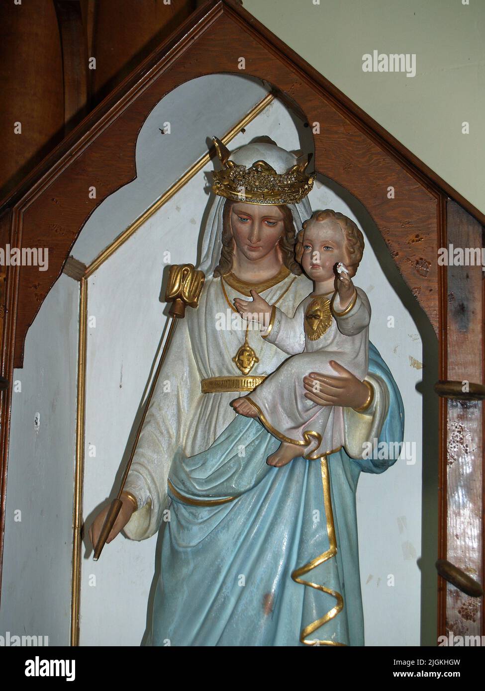 Madonna and Baby Jesus, Historic St.Mary's Church, Indian River, PEI Stock Photo