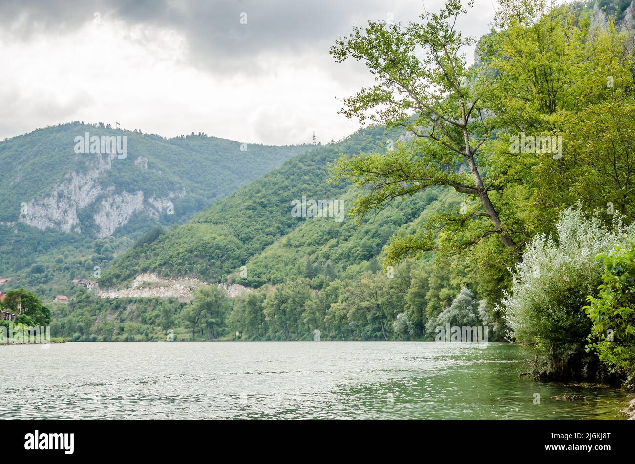 August 16, 2014. Visegrad, Sarajevo - Bosnia and Herzegovina. Bosnia and Herzegovina. Višegrad is a populated place located in the Drina river basin, Stock Photo