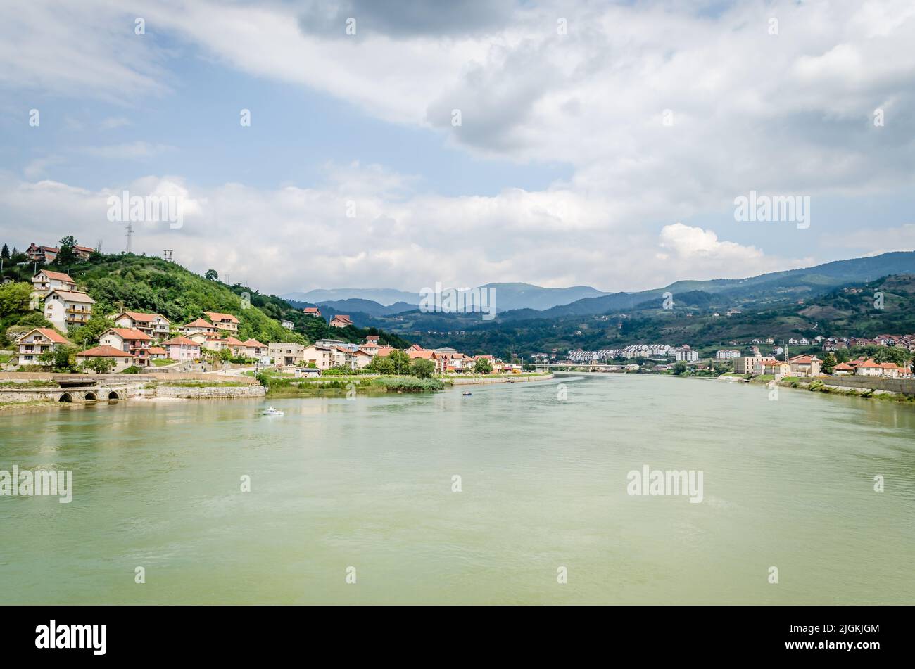 August 16, 2014. Visegrad, Sarajevo - Bosnia and Herzegovina. Bosnia and Herzegovina. Višegrad is a populated place located in the Drina river basin, Stock Photo
