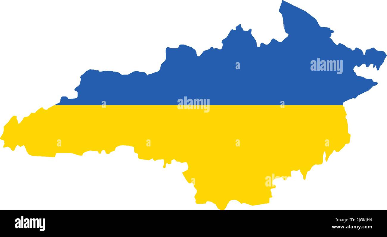 Flag map of the KIROVOHRAD OBLAST, UKRAINE Stock Vector