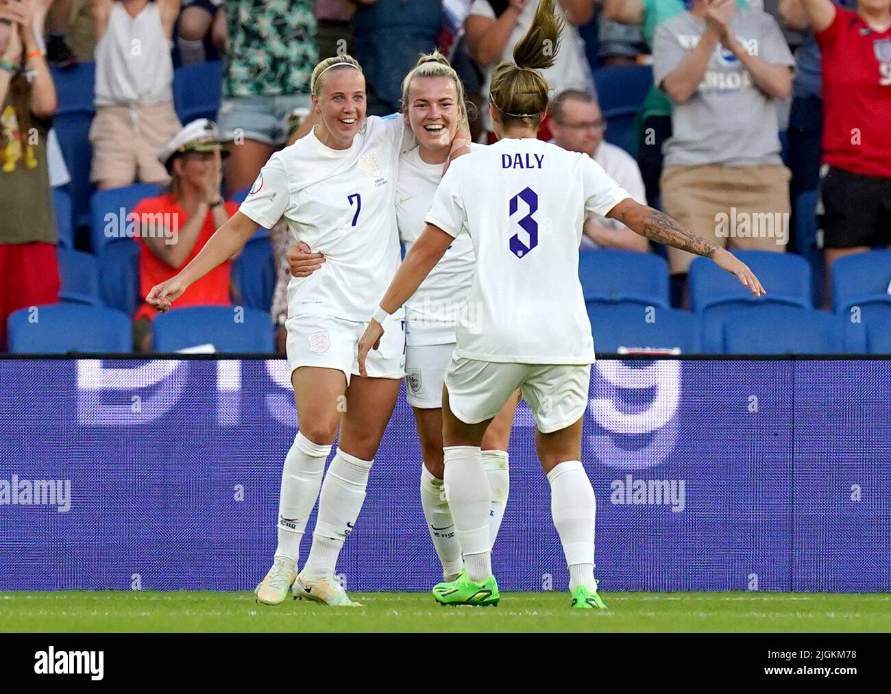 England’s Beth Mead celebrates scoring her sides forth goal during the